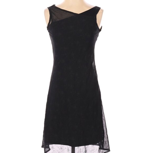 Sheer Black Short Dress with Slip Size 2 - Picture 2 of 5